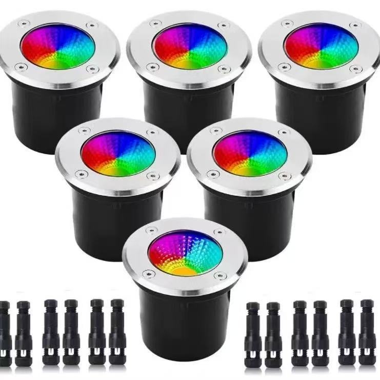 Vanjsko vodootporno podzemno svjetlo IP67, topla bijela, anti-odsjaj, za palubu, 3W/5W/7W RGB