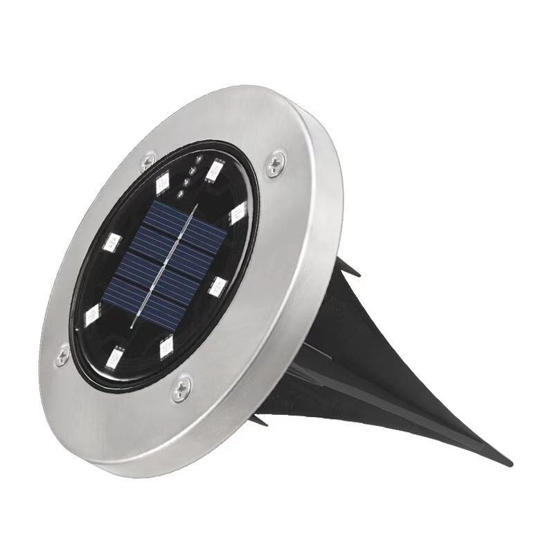 Solarna podzemna lampica za travnjak s 8 LED dioda, dekorativna rasvjeta dvorišta, IP65 vodootporna