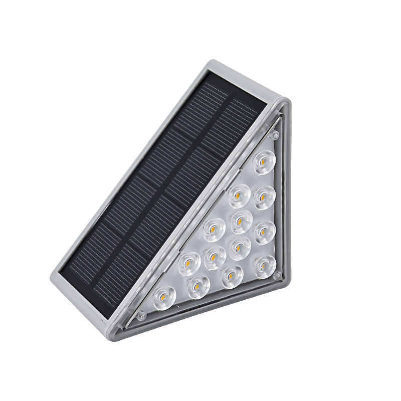 Vanjska solarna LED lampica za stepenice s jasnom lećom, IP65 vodootporna i zaštita od krađe