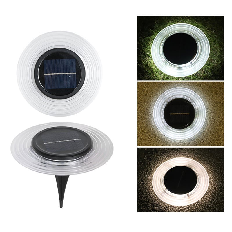 Solarna LED lampica za travu u obliku letećeg tanjura, vodootporna vanjska dekorativna rasvjeta za vrt i dvorište, podzemno svjetlo