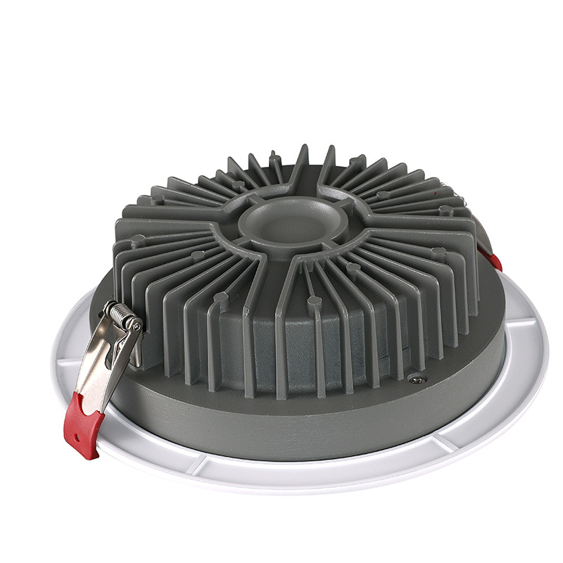 COB LED downlight IP65, ugradbeni, duboko anti-refleksni, visok CRI ≥90, 3000K topla bijela, aluminijsko kućište, vodootporno za tuševe, hotele i trgovine