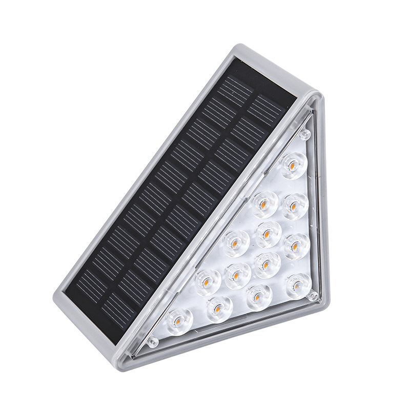 Vanjska solarna LED svjetiljka za stepenice, trokutasti oblik, dvorište, IP65, 80×80×55 mm, 2.6 W