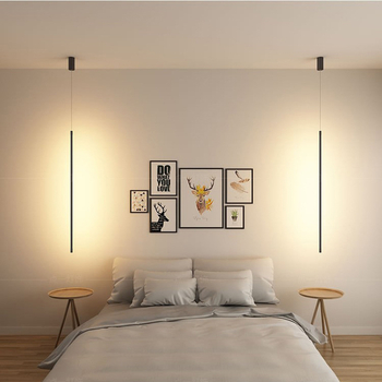 Nordijski minimalistički LED linearni viseći svjetiljka za spavaću sobu – dizajnerski stil