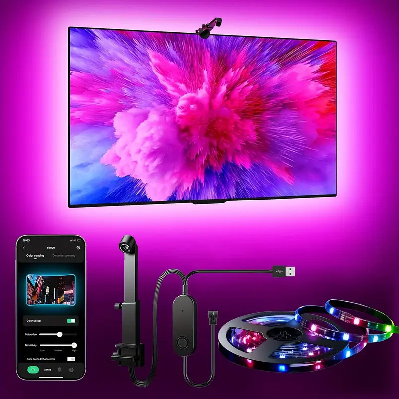 RGB LED traka za televizor sa sinhronizacijom slike i daljinskim upravljačem, ambijentalno osvjetljenje