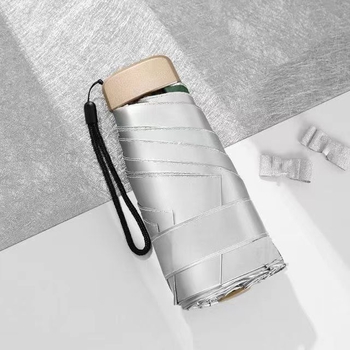 Umbrelă portabilă titan-argintiu pentru soare, protecție UV, pentru adulți, personalizare a logo-ului