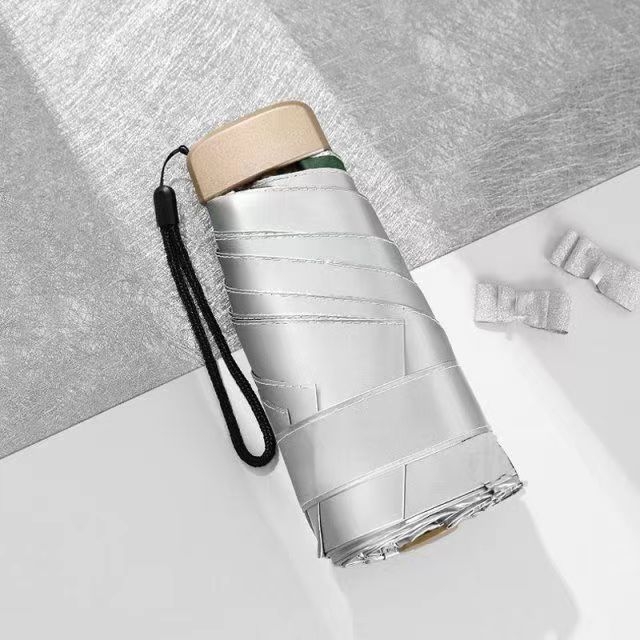 Umbrelă portabilă titan-argintiu pentru soare, protecție UV, pentru adulți, personalizare a logo-ului
