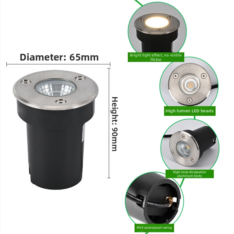 Podzemna LED svjetiljka za vanjsku rasvjetu, okrugla lampa za vrt i trg, dekorativno osvjetljenje