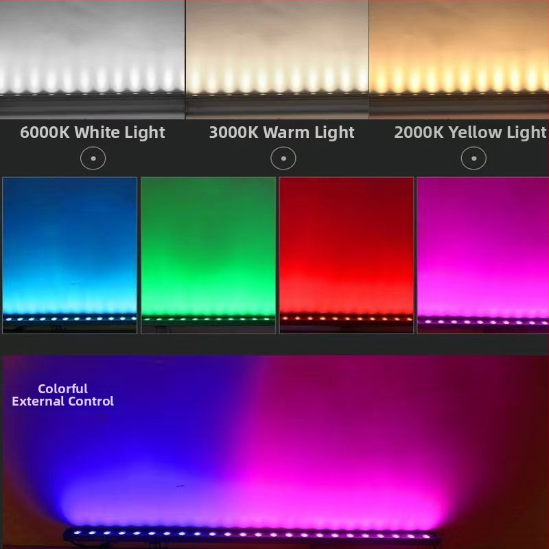 LED 220V viacfarebné steny umývacie svetlo pre vonkajšie použitie, IP67, lineárne osvetlenie