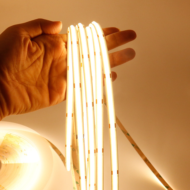 COB LED trak DC-48V, 20 m, jednostrani priključak, bez pada napona, CRI 90, širina 8 mm, samoljepljiva traka s bijelim svjetlom