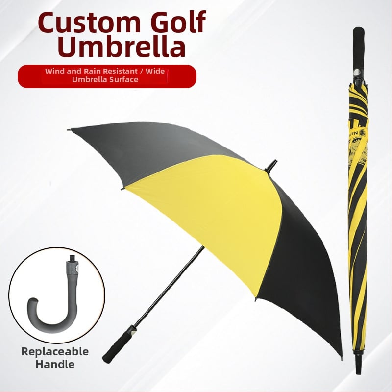 Umbrelă de golf de 30 inch, structură din fibră, imprimare logo, mâner drept, cadou outdoor, personalizabilă pentru promovare