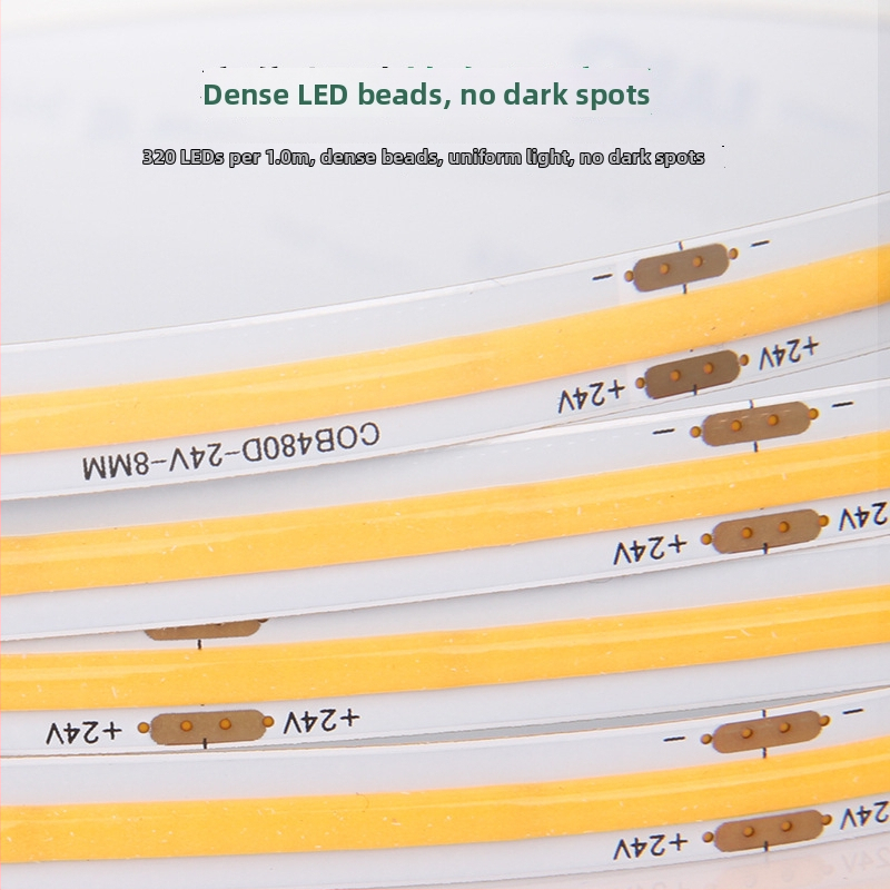 COB LED niskonaponska samoljepljiva fleksibilna LED traka za stropne kanale, linearno osvjetljenje s dvostrukom temperaturom boje i inteligentnim upravljanjem