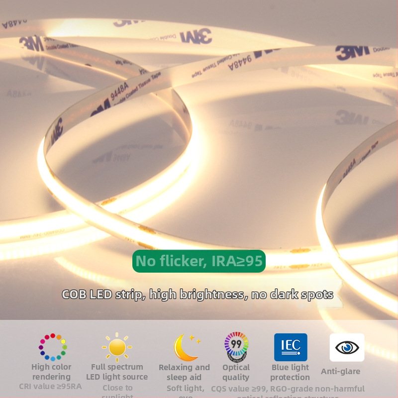 COB LED niskonaponska samoljepljiva fleksibilna LED traka za stropne kanale, linearno osvjetljenje s dvostrukom temperaturom boje i inteligentnim upravljanjem