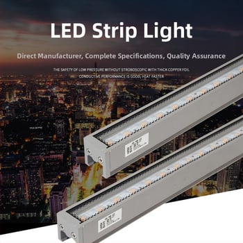 Vonkajšie LED kontúrne svetlo na steny, IP65, 24V DC, 3000K, hliníkové puzdro, 48 LED, 1200 lm, uhol lúča 120°, rozmery 1000×30×30 mm, nie je stmievateľné