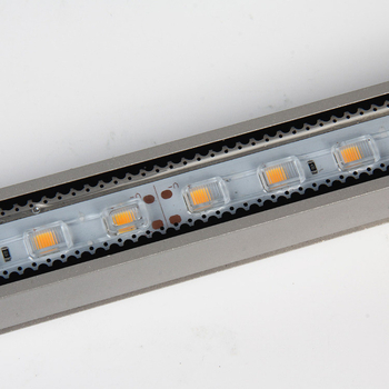Външна LED контурна светлина за стени, IP65, 24V DC, 3000K топла светлина, алуминиев корпус, 48 LED, 1200 lm, 120° лъч, размери 1000×30×30 мм, без димер