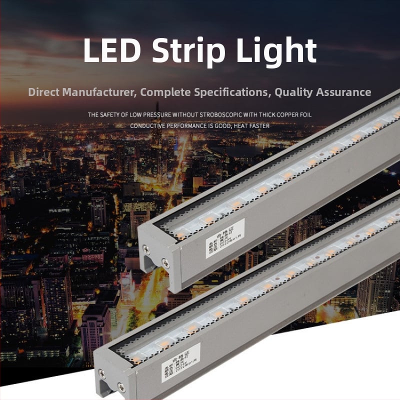 Vonkajšie LED kontúrne svetlo na steny, IP65, 24V DC, 3000K, hliníkové puzdro, 48 LED, 1200 lm, uhol lúča 120°, rozmery 1000×30×30 mm, nie je stmievateľné