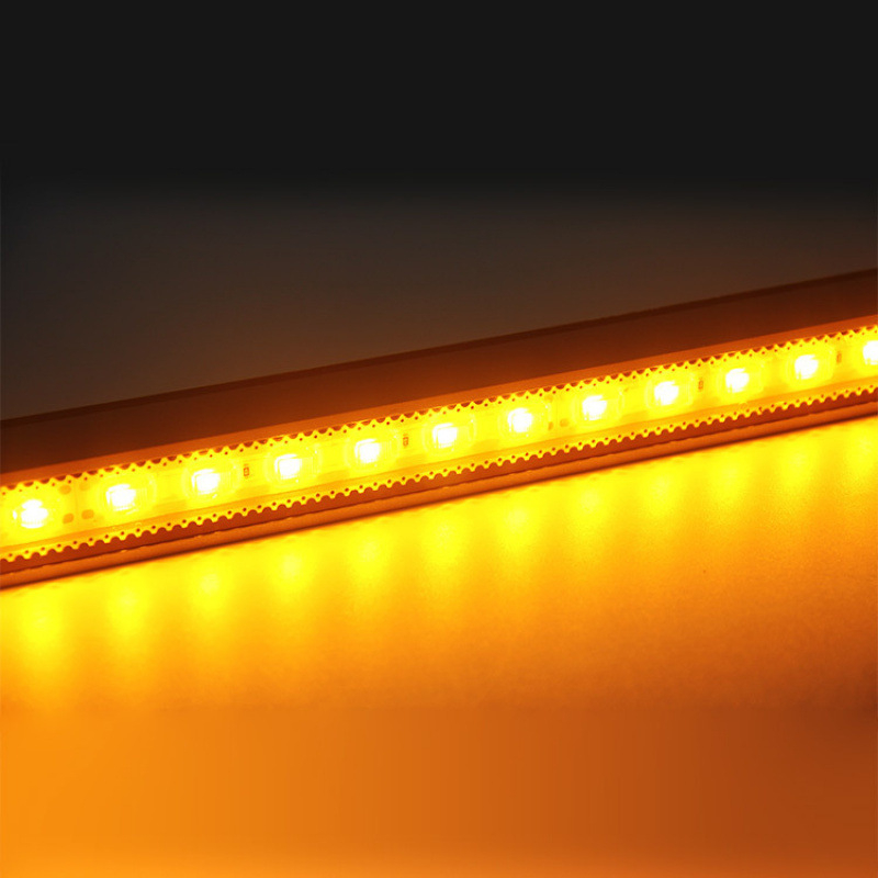 Външна LED контурна светлина за стени, IP65, 24V DC, 3000K топла светлина, алуминиев корпус, 48 LED, 1200 lm, 120° лъч, размери 1000×30×30 мм, без димер