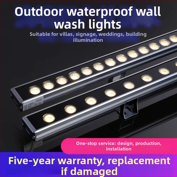 LED nízkonapäťový RGB svetelný pás pre umývanie stien, 24W, vonkajšie vodotesné lineárne osvetlenie fasády, farebné