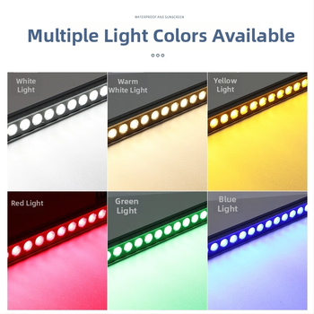 LED nízkonapäťový RGB svetelný pás pre umývanie stien, 24W, vonkajšie vodotesné lineárne osvetlenie fasády, farebné