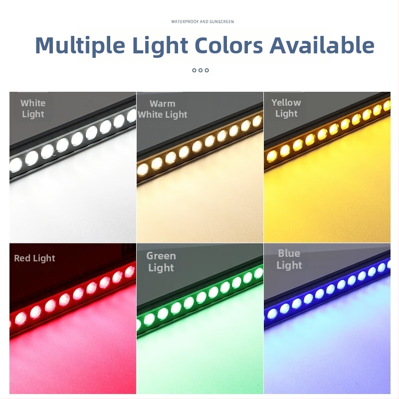 LED nízkonapäťový RGB svetelný pás pre umývanie stien, 24W, vonkajšie vodotesné lineárne osvetlenie fasády, farebné