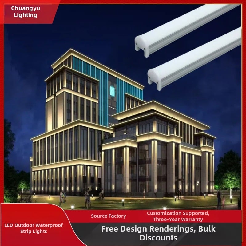 Vonkajšie vodotesné LED lineárne svetlo na kontúrne osvetlenie exteriéru, DMX512, 1 m, IP65