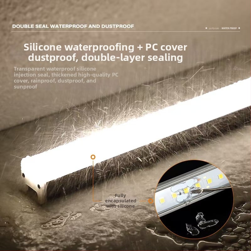 Vonkajšie vodotesné LED lineárne svetlo na kontúrne osvetlenie exteriéru, DMX512, 1 m, IP65