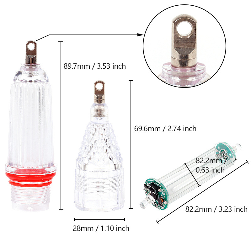 LED podvodna svjetiljka za morski i slatkovodni ribolov, univerzalna, 14 cm, pet boja treperave svjetlosti za mamac ribe