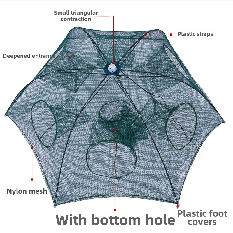 Čad mreža za ribolov s kavezom za ribu i kozice, sklopiva mreža, različite veličine, mreža za jastoga