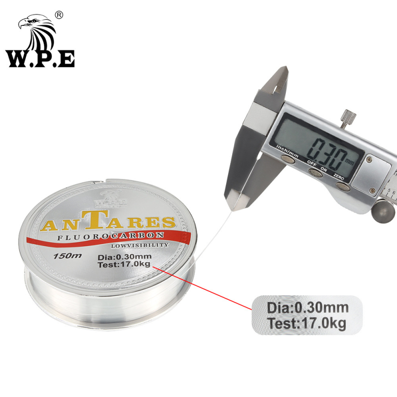 W.P.E Fluorokarbonom premazana glavna ribolovna linija, 150 m, nosivost 40 kg, karbonska vlakna, promjer 0.20–0.60 mm