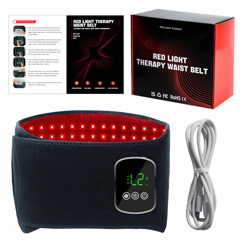 Pojas za zagrijavanje zdjelice s 105 LED dioda, terapija crvenim svjetlom i masaža