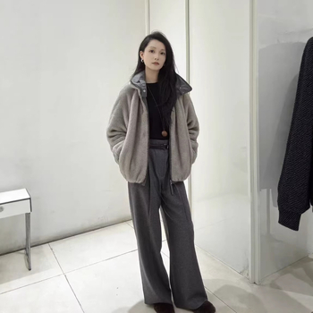 ED26 Novi model, nadahnut Gao Yuanyuan: parkas s visokim ovratnikom, dvostrani, topli krzneni kaput, mink velvet