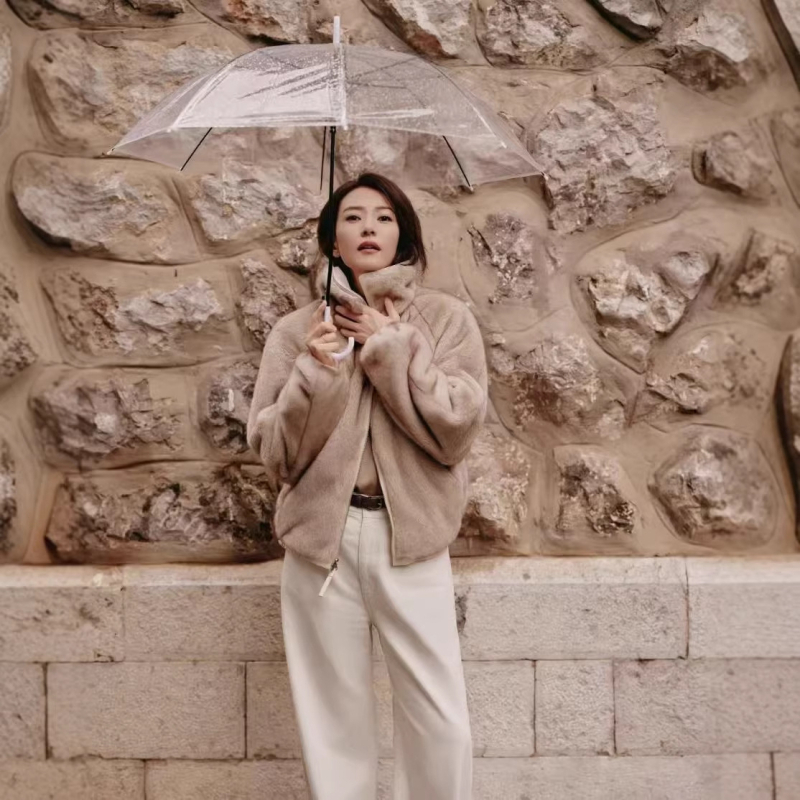 ED26 Novi model, nadahnut Gao Yuanyuan: parkas s visokim ovratnikom, dvostrani, topli krzneni kaput, mink velvet