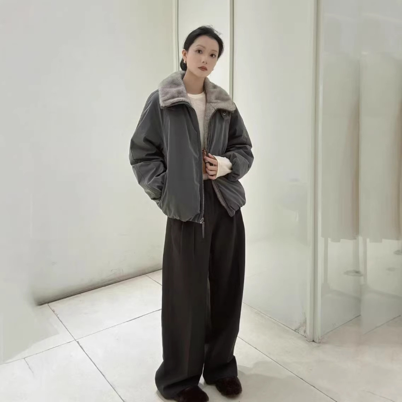 ED26 Novi model, nadahnut Gao Yuanyuan: parkas s visokim ovratnikom, dvostrani, topli krzneni kaput, mink velvet