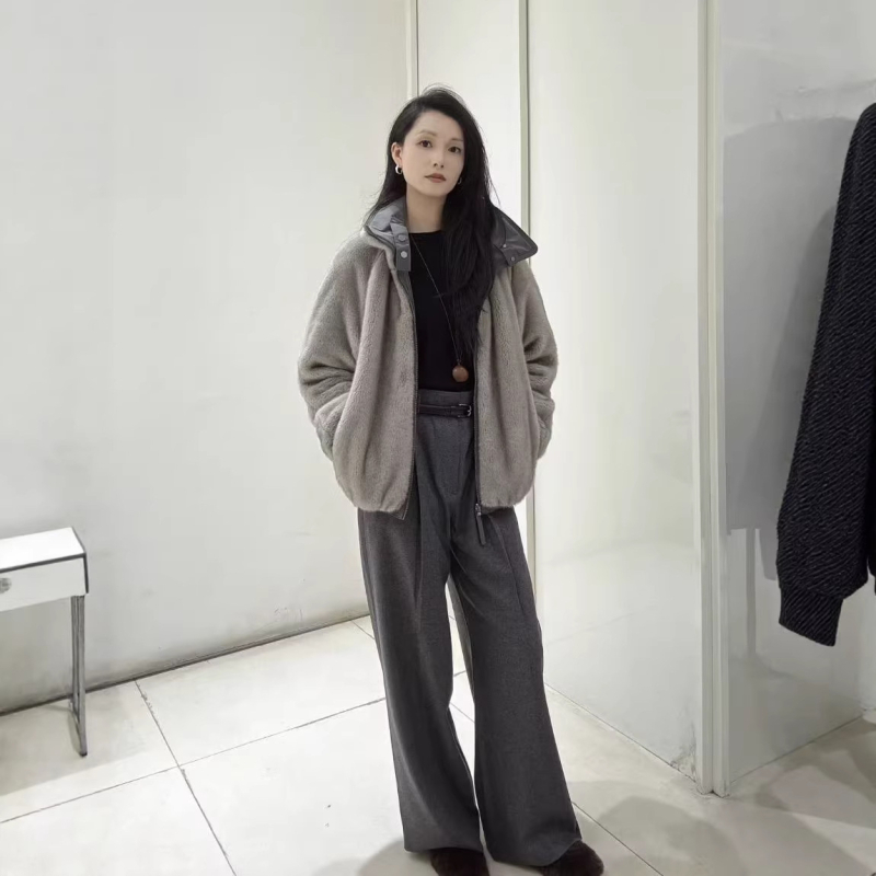 ED26 Novi model, nadahnut Gao Yuanyuan: parkas s visokim ovratnikom, dvostrani, topli krzneni kaput, mink velvet