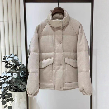 Xiaohe ženska puffer jakna 2025 zima - gradski stil, svila i kamilino krzno, šifra E2043701