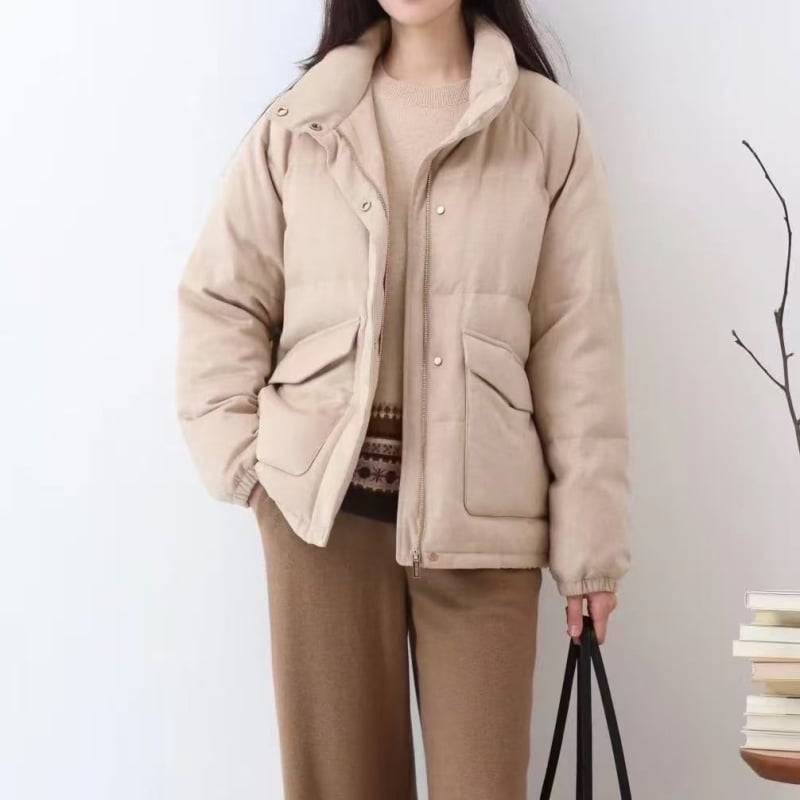 Xiaohe ženska puffer jakna 2025 zima - gradski stil, svila i kamilino krzno, šifra E2043701