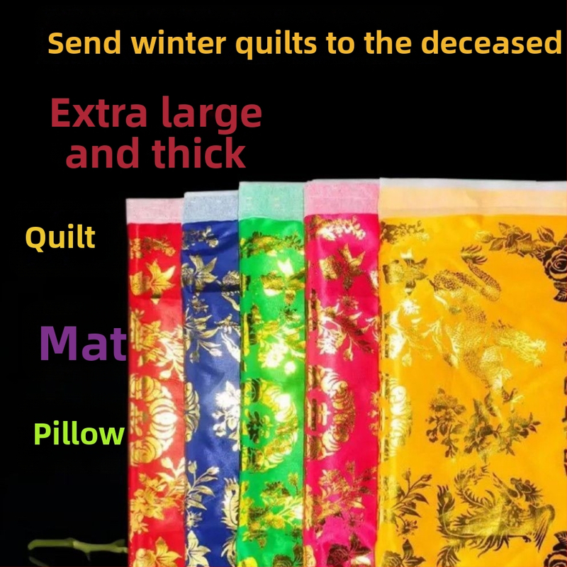 Set hodvábnej prikrývky s drakom a fénixom, hrubý, XL veľkosť, pre obrady predkov