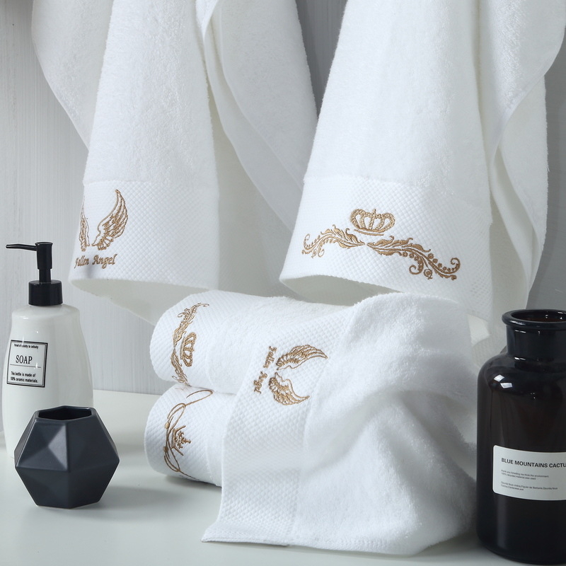 Hotelanski ručnici od 100% pamuka s ušivenim logom, za kozmetičke salone i frizerske salone, upijajući ručnike za lice
