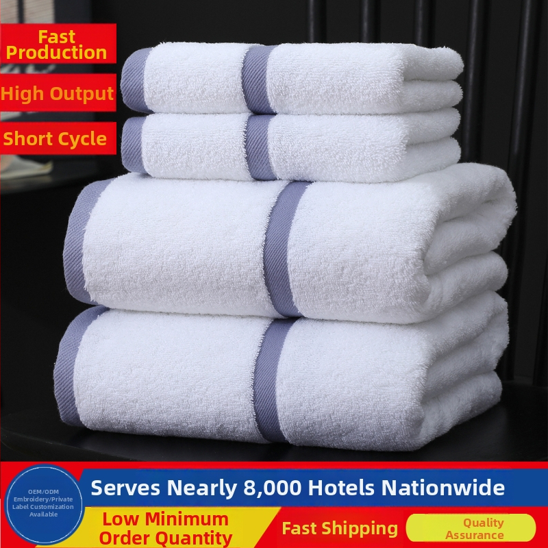 Hotelová osuška z 100% bavlny, biela, hrubšia, luxus pre hotely, penzióny, apartmány, spa kluby; s vyšívaným logom, mäkká