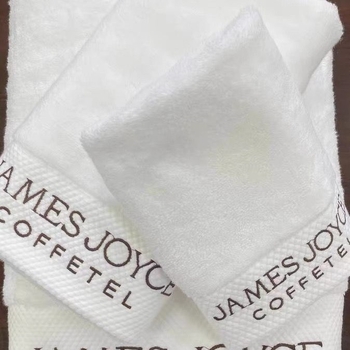 Bijeli pamučni veliki kupaonski ručnik za hotele, salone ljepote i gostinjama, upijajući, s logotipom po narudžbi, 100% pamuk