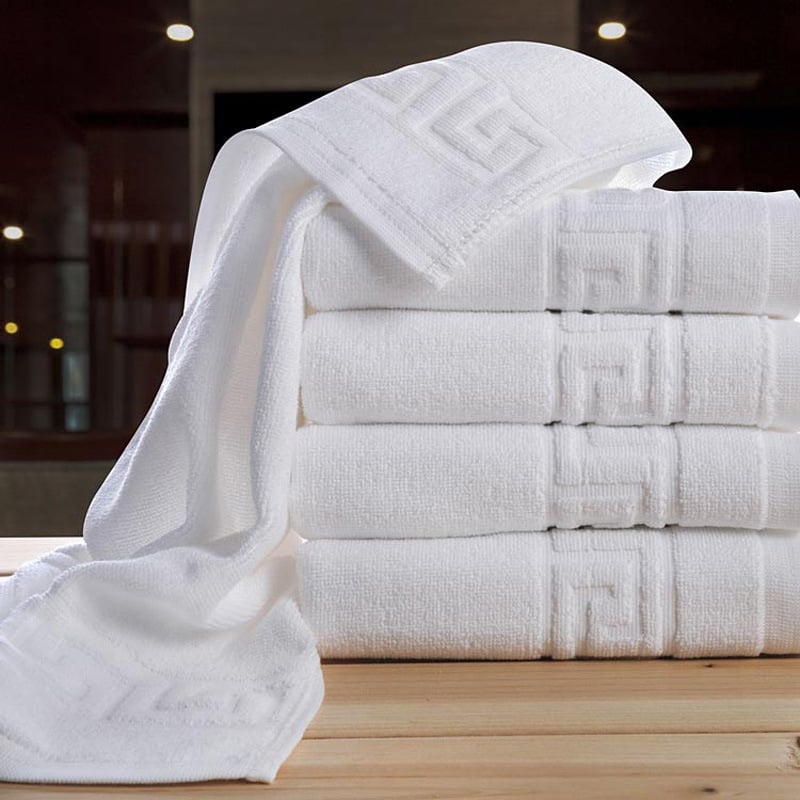 Bijeli hotelski ručnik od 100% pamuka, upija, mekan i nježan prema koži, spa ručnik za kupanje, debeli