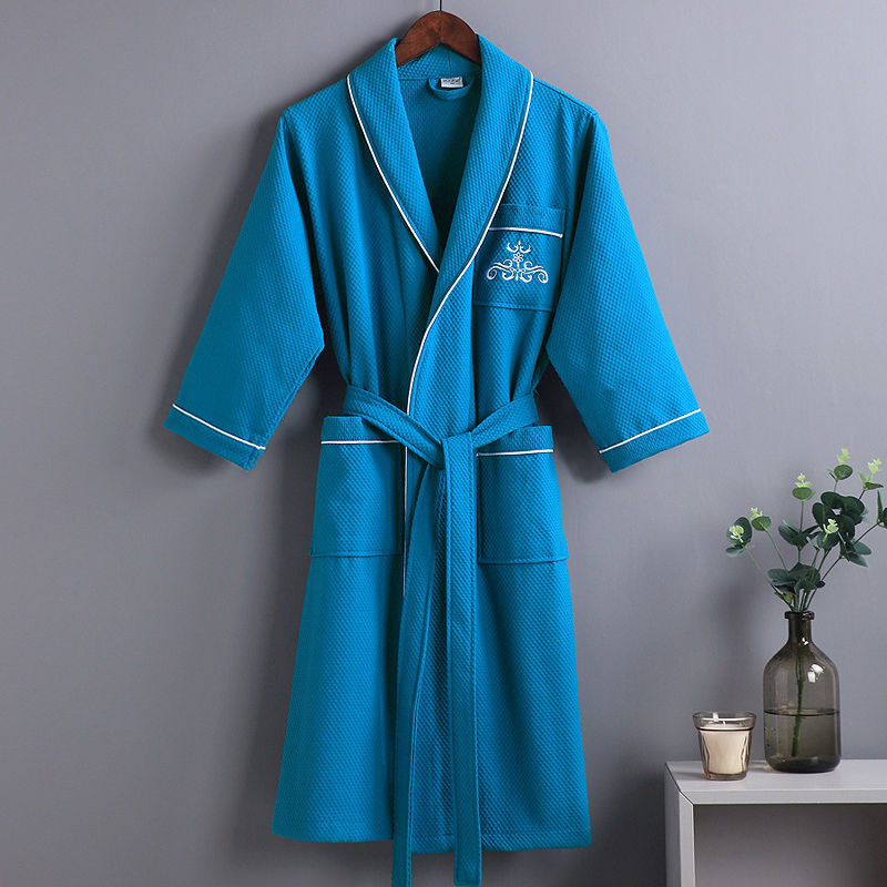Pet zvjezdani hotelski ogrtač za salone ljepote, unisex, 100% pamuk, upijajući, brzo suši, cjelogodišnji dugi ogrtač za parove
