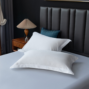Hotel ágynemű, 80 szálas pamut-szatén huzat, egyszemélyes ágyhoz, egyszínű, négy darabos készlet