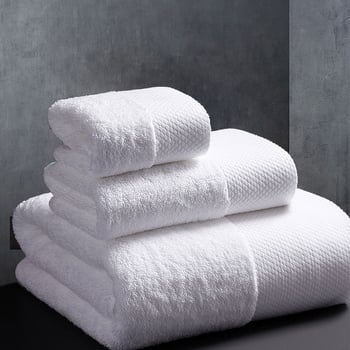 Hotelski ručnik, 100% pamuk, debeo i velik, pogodan za kozmetičke salone, gostinjama i hotelima, s ušivenim logom, visoka kvaliteta