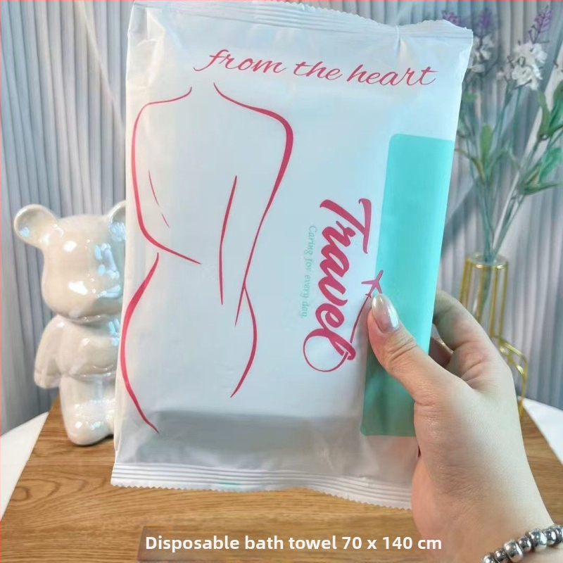 Jednorázový set uterák do kúpeľne, jemný na dotyk, hrubší, jednotlivo balené, na cestovanie a hotelové použitie