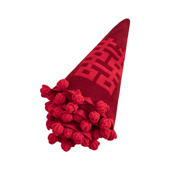 Ručne pletený svadobný pléd v tvare kvetinového buketu, čínske štýl, priemer 60 cm, 22 kvetov, 1000–1499 g, polyester, hotový výrobok