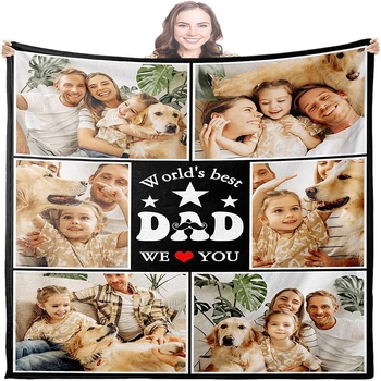Personalizirana flanel deka s karikaturnim motivom, fotografijom po vašoj, 200×230 cm, bijela, poliester
