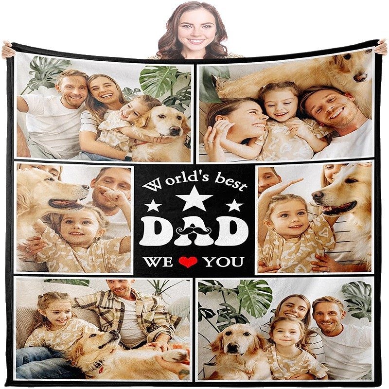 Personalizirana flanel deka s karikaturnim motivom, fotografijom po vašoj, 200×230 cm, bijela, poliester
