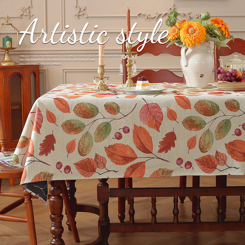 Jacquard stolnjak s imitacijom pamuka i lana, retro dizajn visoke klase za blagovaonu i kavni stol, zaštita od prašine, dekorativan i prilagodljiv