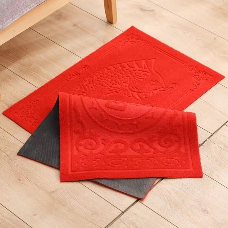 PVC prostirka za ulazna vrata s reljefnom površinom, kvadratna, jednobojna, 50×80 cm, ručno pranje