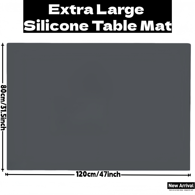 Silikonski podmetač za stol, 120×80 cm, debljina 1,5 mm, kvadratni, jednobojna, moderan minimalistički stil